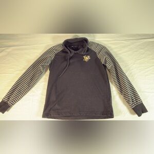 Antigua Black Striped-Sleeve Hoodie w NHL Pittsburgh Penguins Team Patch Sz Med